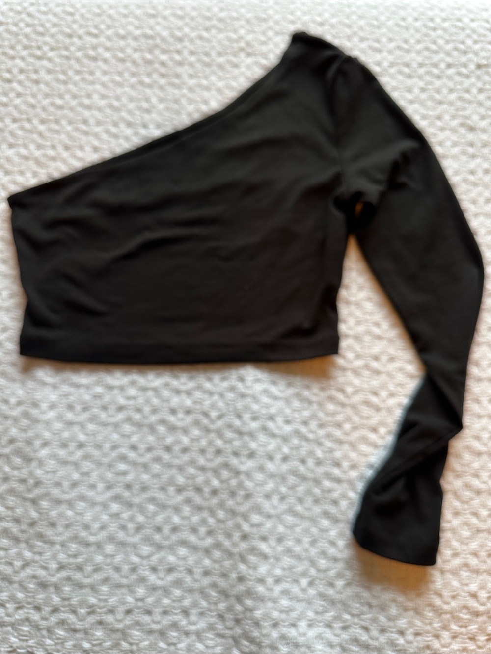 SHEIN Black One-Shoulder Long Sleeve Top